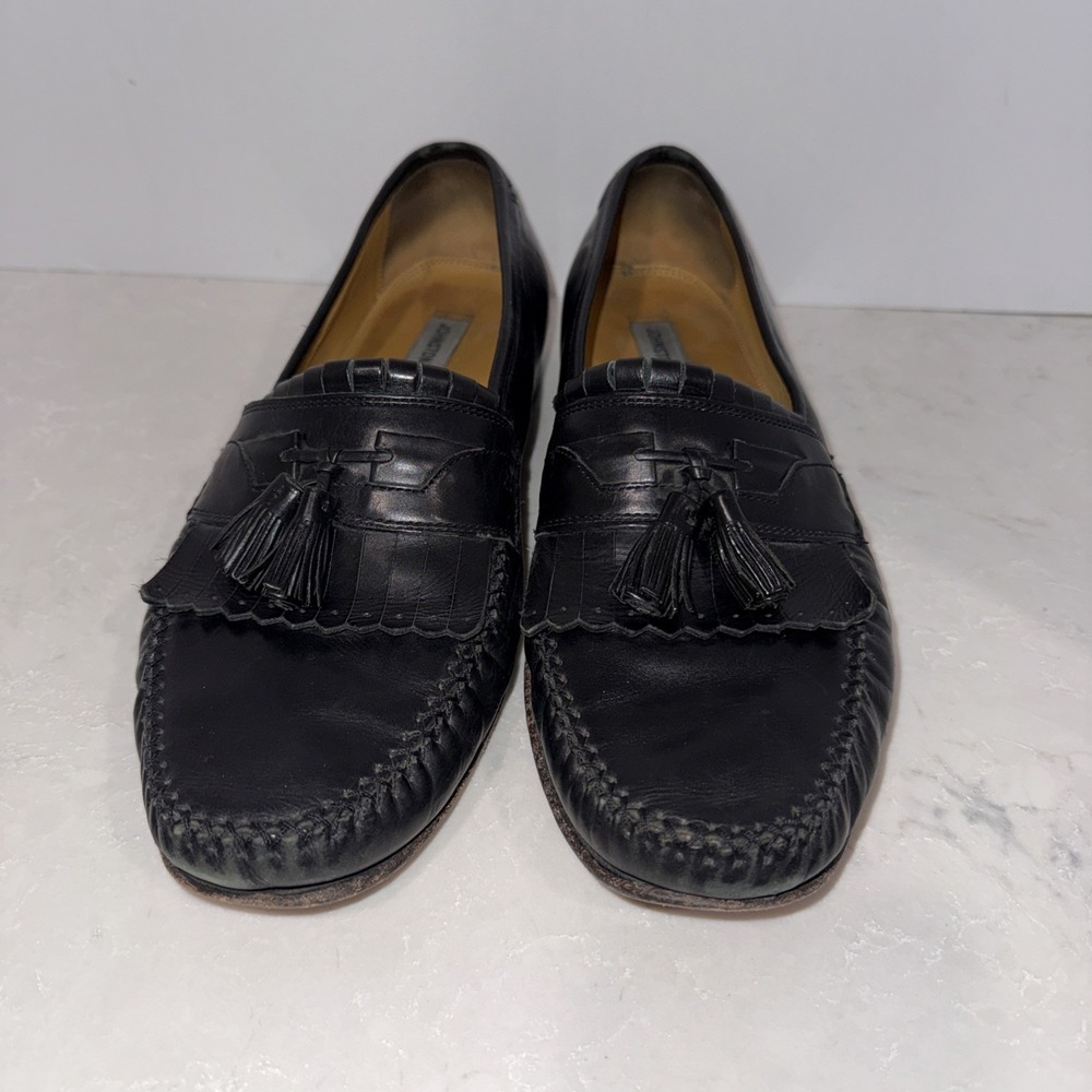 Johnson & Murphy Mens 12 M Black Tassel Loafers Made in India